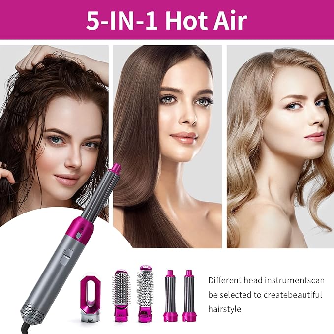 𝙑𝙚𝙧𝙞𝙘𝙘𝙤 𝙒𝙚𝙡𝙡𝙣𝙚𝙨𝙨™ Hot Hair Brush 5 in 1 – فرشاة الشعر الساخنة 5 في 1