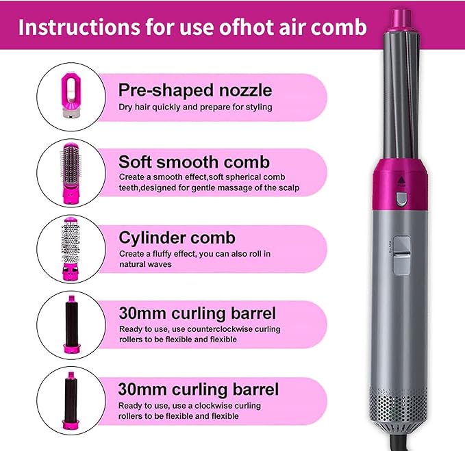 𝙑𝙚𝙧𝙞𝙘𝙘𝙤 𝙒𝙚𝙡𝙡𝙣𝙚𝙨𝙨™ Hot Hair Brush 5 in 1 – فرشاة الشعر الساخنة 5 في 1